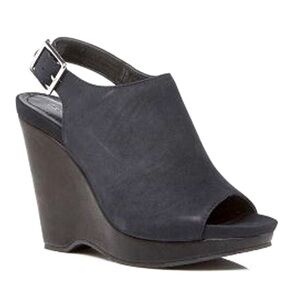 Calvin Klein black platform wedge NADUNA peep toe slingback sandal 9